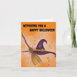Invitación Gorra y habitación de la bruja de Halloween