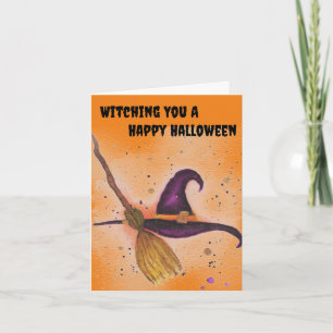 Invitación Gorra y habitación de la bruja de Halloween