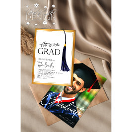 Invitación Gorras A La Foto De Graduación De Tassel De Oro Az
