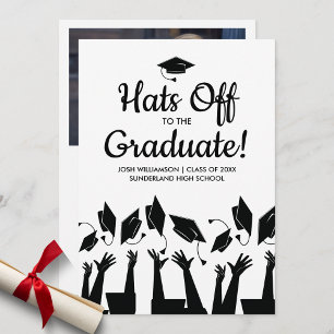 Invitación Gorras a la foto del partido de graduación