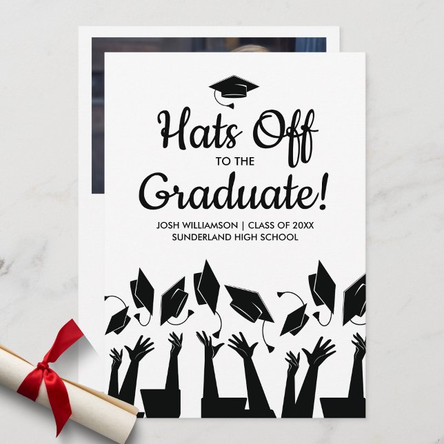 Invitación Gorras al Partido de Graduación de Foto de Graduad (Subido por el creador)