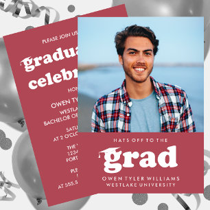 INVITACIÓN GORRAS DE BOLD RETRO EN LA INVITA GRAD FOTO GRAD