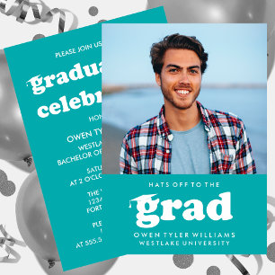INVITACIÓN GORRAS DE BOLD RETRO EN LA INVITA GRAD FOTO GRAD