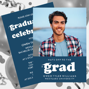 INVITACIÓN GORRAS DE BOLD RETRO EN LA INVITA GRAD FOTO GRAD