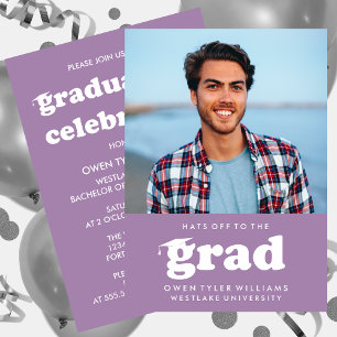 INVITACIÓN GORRAS DE BOLD RETRO EN LA INVITA GRAD FOTO GRAD