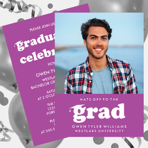 INVITACIÓN GORRAS DE BOLD RETRO EN LA INVITA GRAD FOTO GRAD
