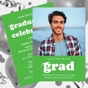 INVITACIÓN GORRAS DE BOLD RETRO EN LA INVITA GRAD FOTO GRAD