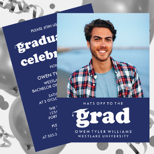 INVITACIÓN GORRAS DE BOLD RETRO EN LA INVITA GRAD FOTO GRAD