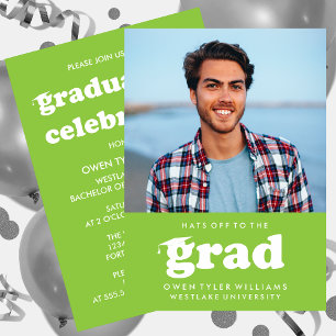 INVITACIÓN GORRAS DE BOLD RETRO EN LA INVITA GRAD FOTO GRAD