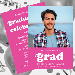 INVITACIÓN GORRAS DE BOLD RETRO EN LA INVITA GRAD FOTO GRAD