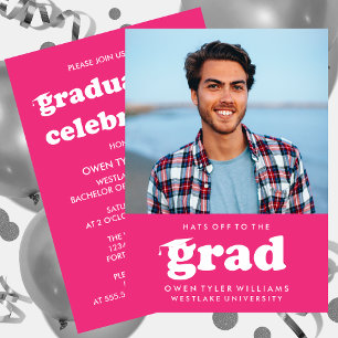 INVITACIÓN GORRAS DE BOLD RETRO EN LA INVITA GRAD FOTO GRAD
