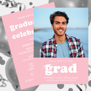 INVITACIÓN GORRAS DE BOLD RETRO EN LA INVITA GRAD FOTO GRAD
