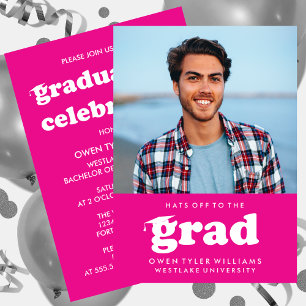 INVITACIÓN GORRAS DE BOLD RETRO EN LA INVITA GRAD FOTO GRAD