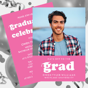 INVITACIÓN GORRAS DE BOLD RETRO EN LA INVITA GRAD FOTO GRAD