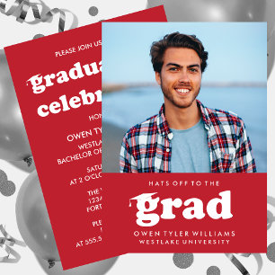 INVITACIÓN GORRAS DE BOLD RETRO EN LA INVITA GRAD FOTO GRAD
