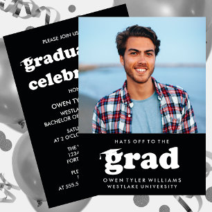 INVITACIÓN GORRAS DE BOLD RETRO EN LA INVITA GRAD FOTO GRAD
