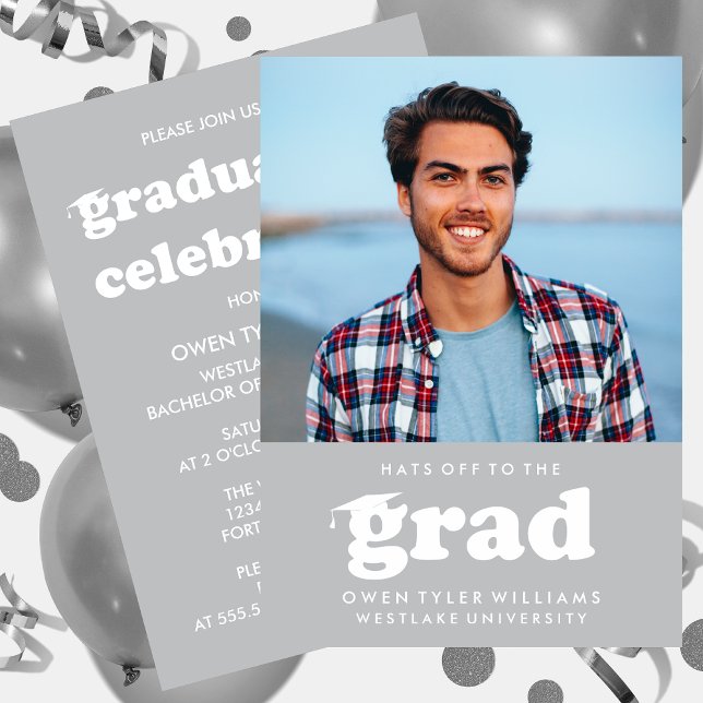 INVITACIÓN GORRAS DE BOLD RETRO EN LA INVITA GRAD FOTO GRAD (Subido por el creador)