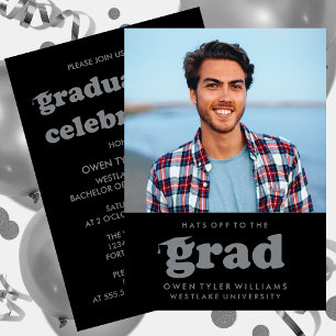 INVITACIÓN GORRAS DE BOLD RETRO EN LA INVITA GRAD FOTO GRAD