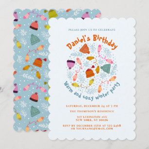 Invitación Gorras de punto y Mittens Winter Set