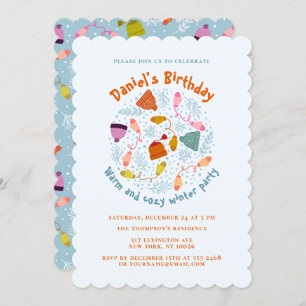 Invitación Gorras de punto y Mittens Winter Set