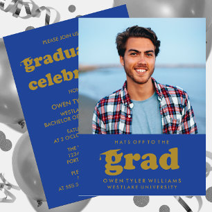 INVITACIÓN GORRAS RETRO NEGRITAS PARA LA FOTO DE GRADUACIÓN I