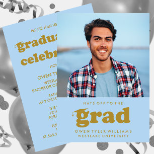 INVITACIÓN GORRAS RETRO NEGRITAS PARA LA FOTO DE GRADUACIÓN I