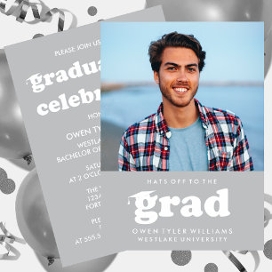 INVITACIÓN GORRAS RETRO NEGRITAS PARA LA FOTO DE GRADUACIÓN I