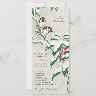 Invitación Gorriones de Amor en Invierno - Boda de Arte Vinta