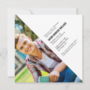 Invitación Gorrito de graduación con borla dorada Foto person