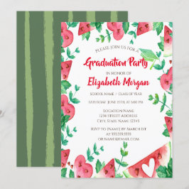 Invitación Gorrito de graduación con brillo verde, Graduación