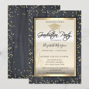 Invitación Gorrito de graduación elegante y genial, Diamantes