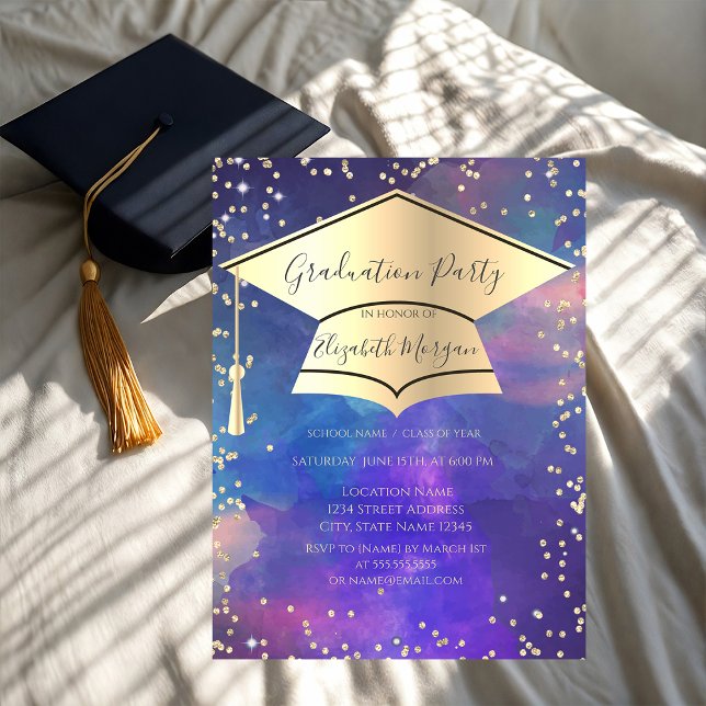 Invitación Gorrito de graduación,Graduación de salpicadura de (Subido por el creador)