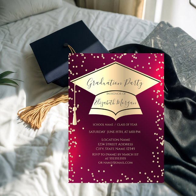 Invitación Gorrito de graduación,Marco de diamantes Graduació (Subido por el creador)