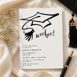 Invitación Gorrito de graduación Woohoo Moderno Chic Graduaci