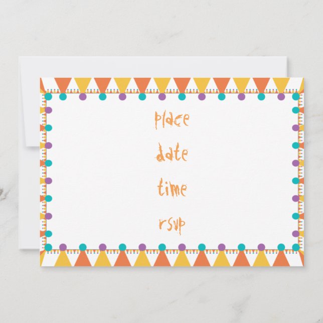 Invitación gorro de fiesta (Reverso)