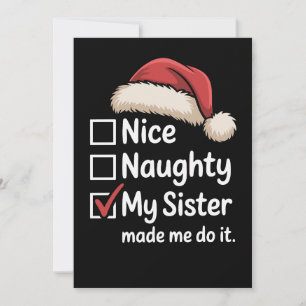 Invitación Gorro de Santa Navidad Bonito Travieso Hecho por M