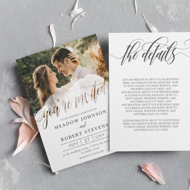 Invitación Gossamer Fotografía superpuesta Informal 2 en 1 Bo (Subido por el creador)