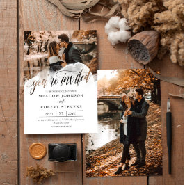 Invitación Gossamer Overlay Photo Informal Boda