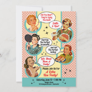 Invitación Gossiping Housewife Hen Fiesta Bridal Shower