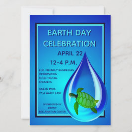 Invitación Gota de agua y tortuga marina