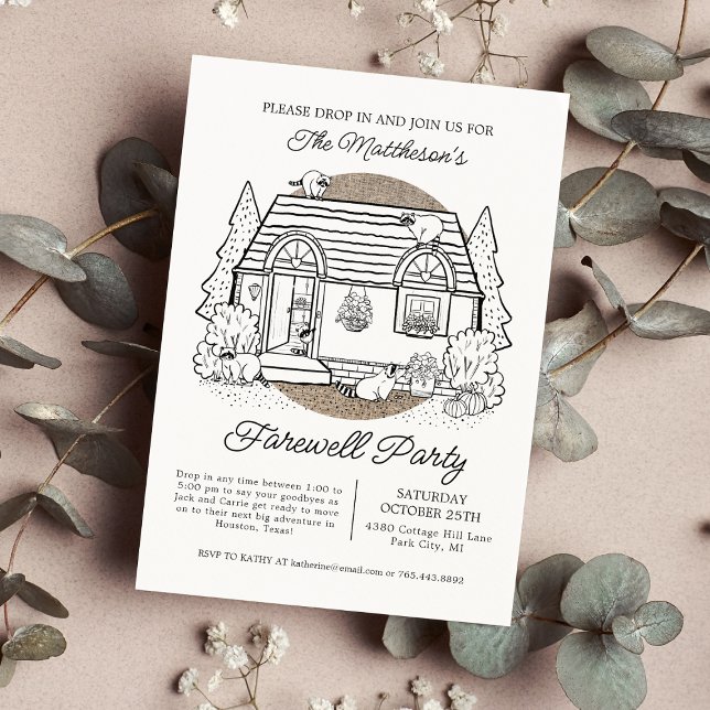 Invitación Gota De Graciosa Fiesta De Adiós De Raccoon House (Subido por el creador)