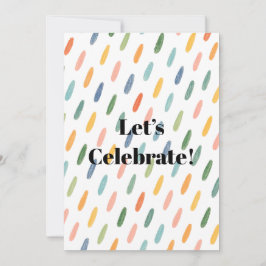 Invitación Gota de lluvia de colores, diseño de lunares