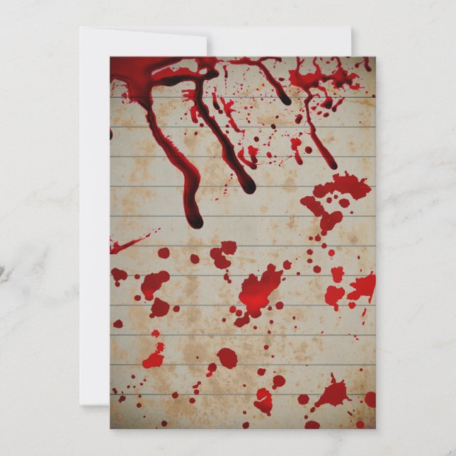 Invitación Gotas sangrientas de Halloween (Anverso)