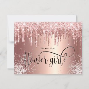 Invitación Gotearás oro rosa ¿serás mi dama de flores?