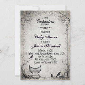 Invitación Gothic Alternative Girl Baby Shower Invitation