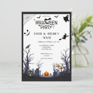 Invitación Gothic Black Crow Halloween Party 