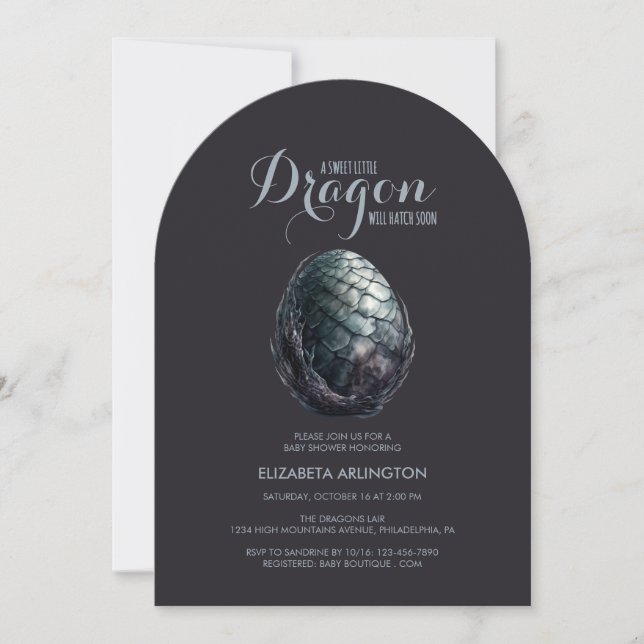 Invitación Gothic Dragon Egg Baby Shower Invitation (Anverso)