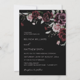 Invitación Gothic Floral Roses | Photo Wedding