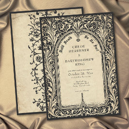 Invitación Gothic Parchment Medieval Until Death Wedding