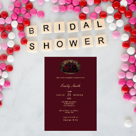 Invitación Gothic Romance Custom Photo Elegant Bridal Shower